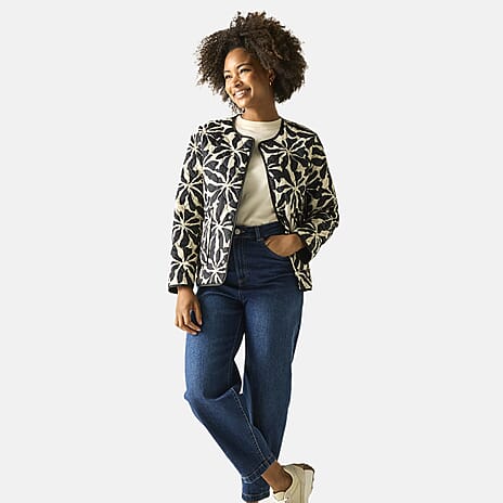 Regatta Womens Floral Quilted Jacket with Water-Repellent Finish and Pockets (Size 14) - Beige