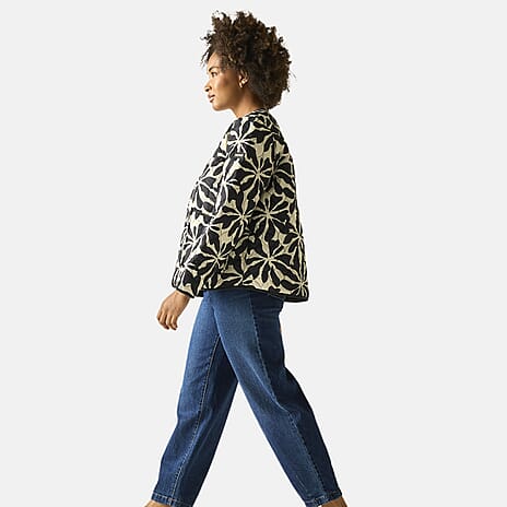 Regatta Womens Floral Quilted Jacket with Water-Repellent Finish and Pockets (Size 18) - Beige