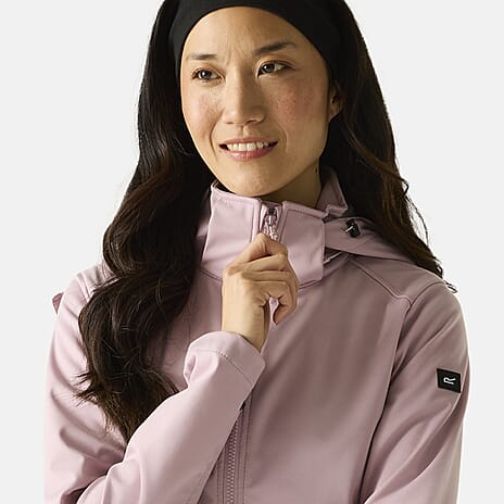 Regatta Womens Softshell Waterproof Longline Jacket with Detachable Hood (Size 12) - Purple