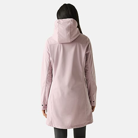 Regatta Womens Softshell Waterproof Longline Jacket with Detachable Hood (Size 18) - Purple