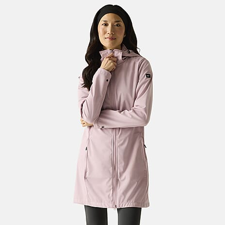 Regatta Womens Softshell Waterproof Longline Jacket with Detachable Hood (Size 22) - Purple