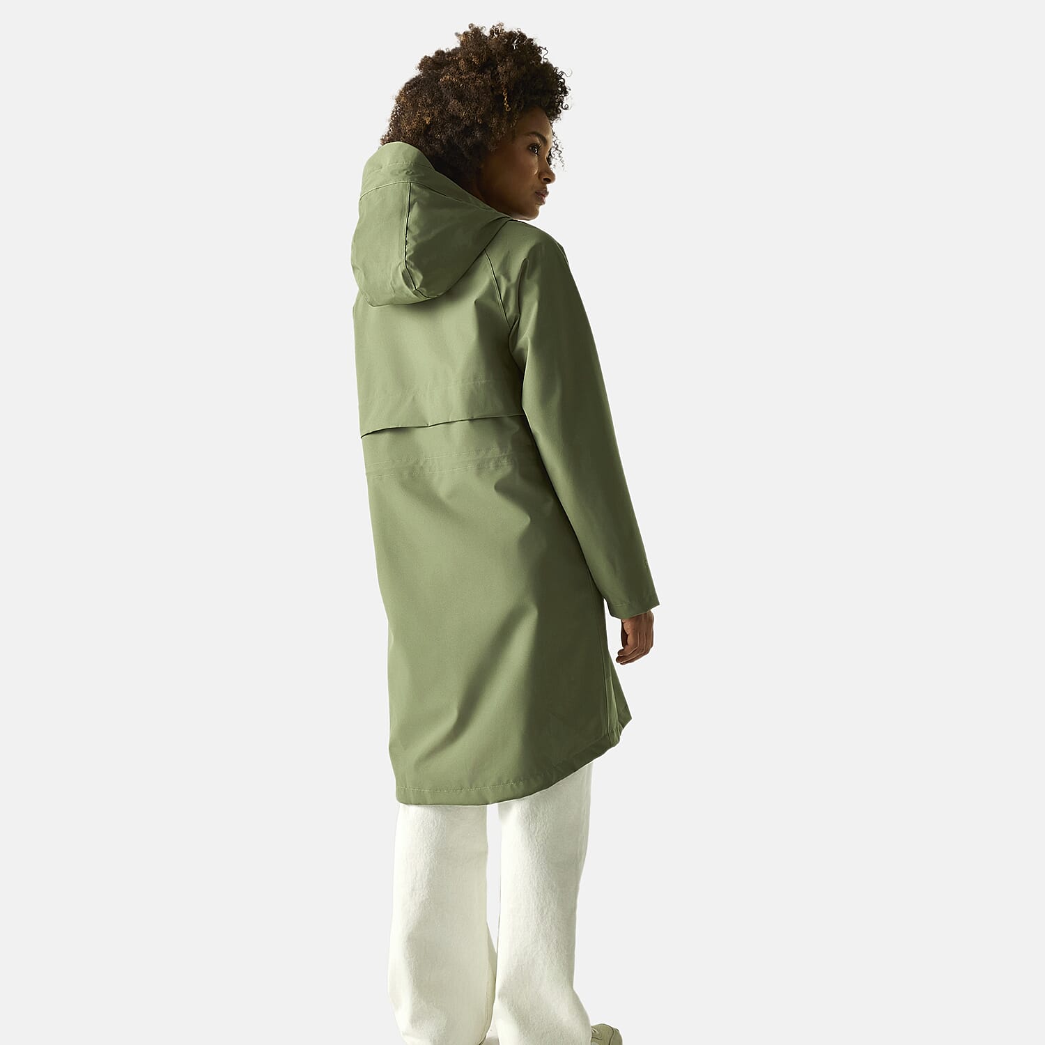 Regatta Womens Waterproof Longline Jacket with Adjustable Waist and Hood (Size 16) - Green