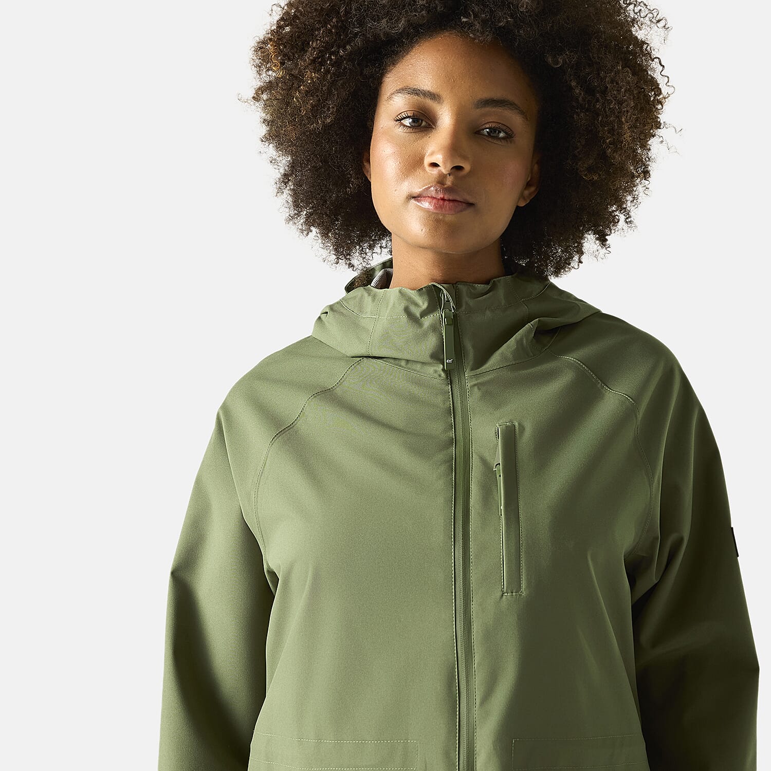 Regatta Womens Waterproof Longline Jacket with Adjustable Waist and Hood (Size 20) - Green
