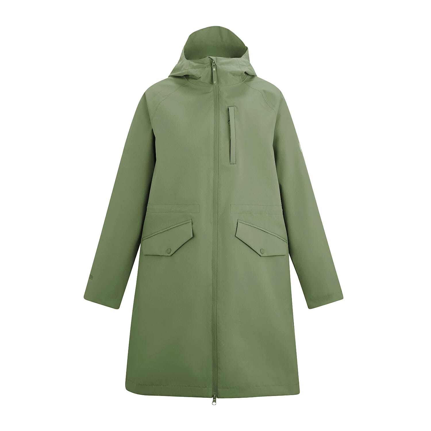 Regatta Womens Waterproof Longline Jacket with Adjustable Waist and Hood (Size 20) - Green