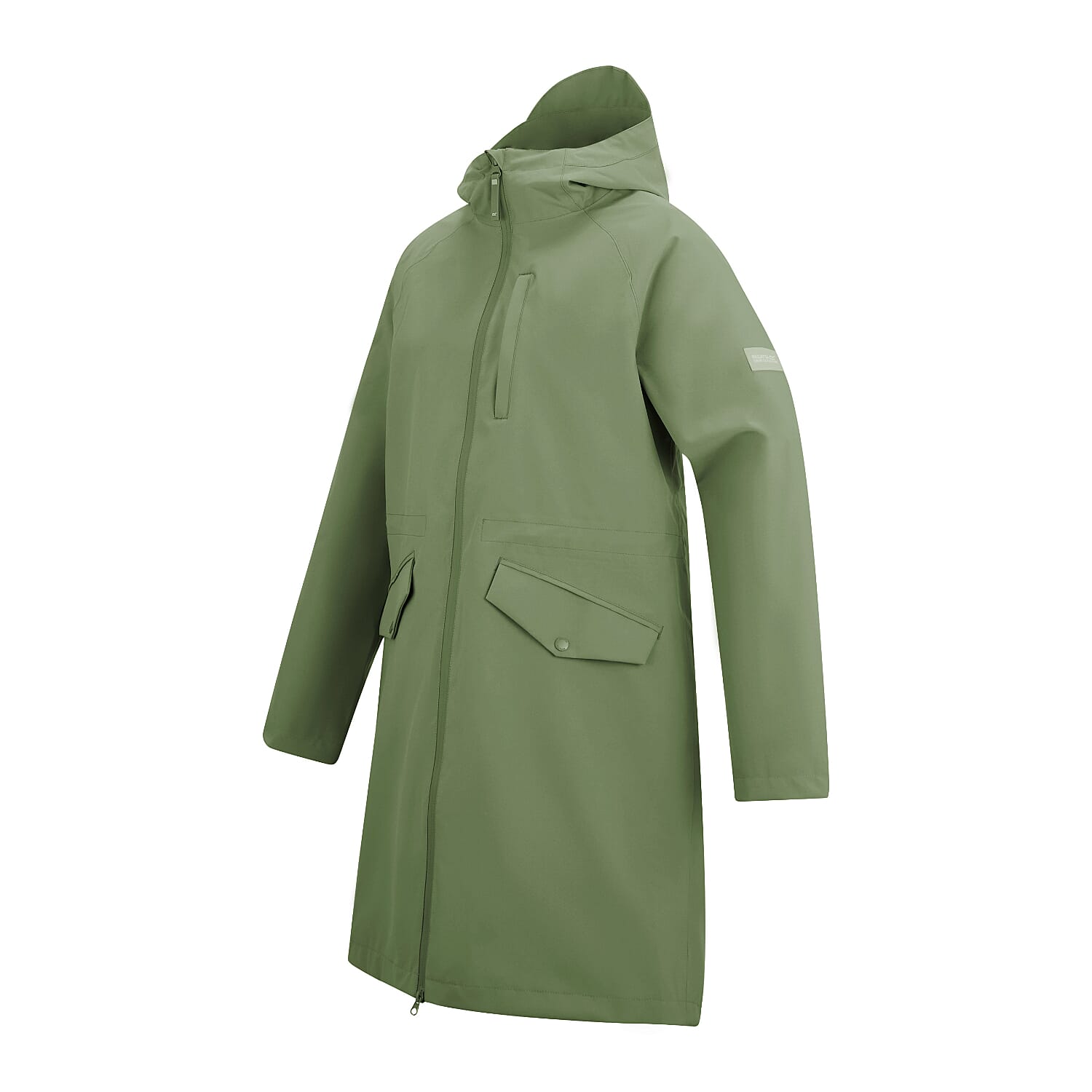 Regatta Womens Waterproof Longline Jacket with Adjustable Waist and Hood (Size 20) - Green