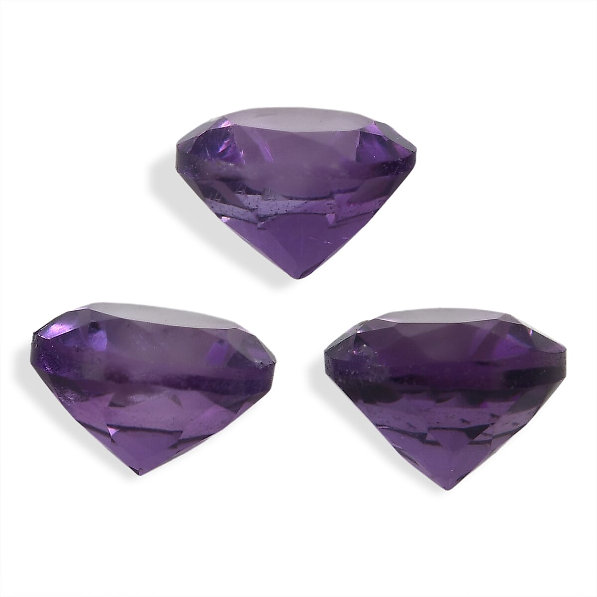 Set Of 3 African Amethyst Round 4 mm Gemstone, 0.70 Ct