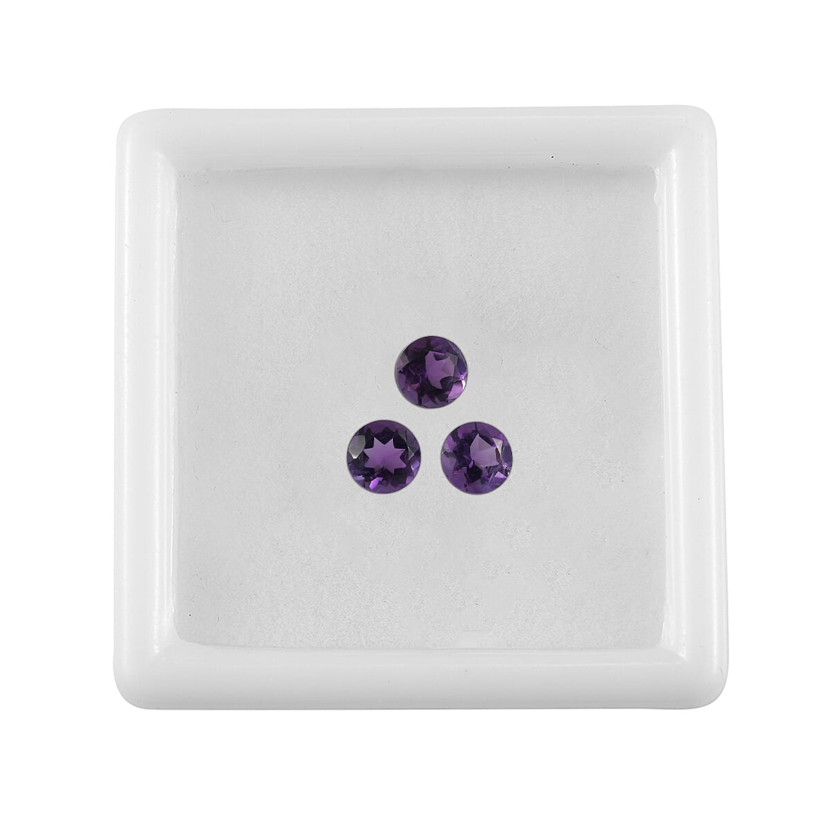 Set Of 3 African Amethyst Round 4 mm Gemstone, 0.70 Ct