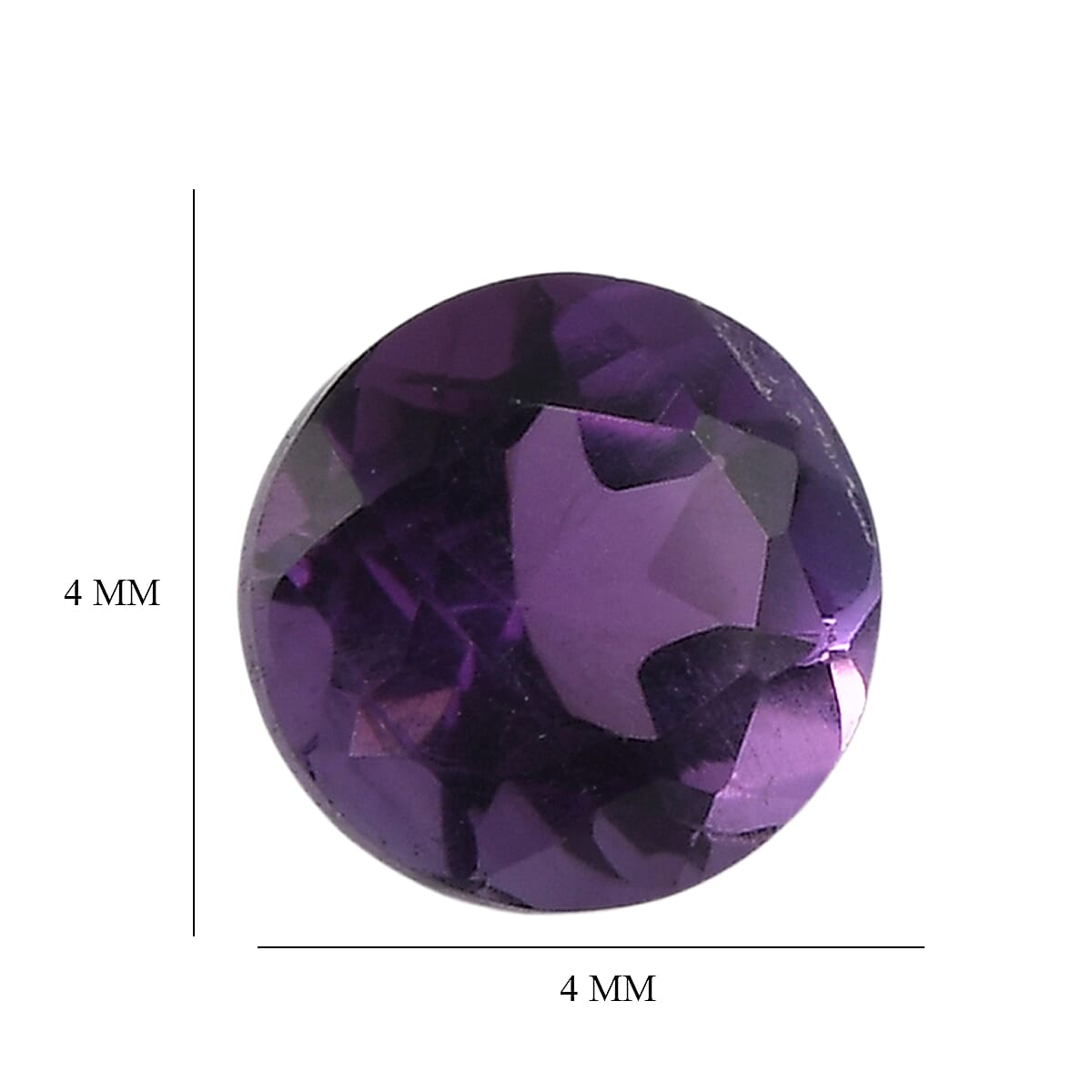 Set Of 3 African Amethyst Round 4 mm Gemstone, 0.70 Ct
