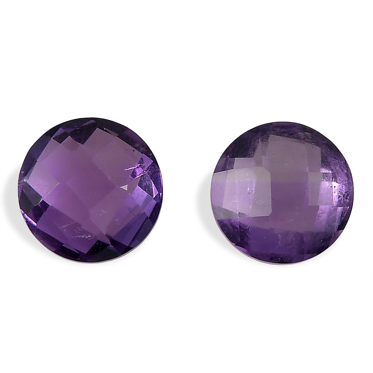 Set Of 2 African Amethyst Round 5 mm Gemstone, 1.00 Ct