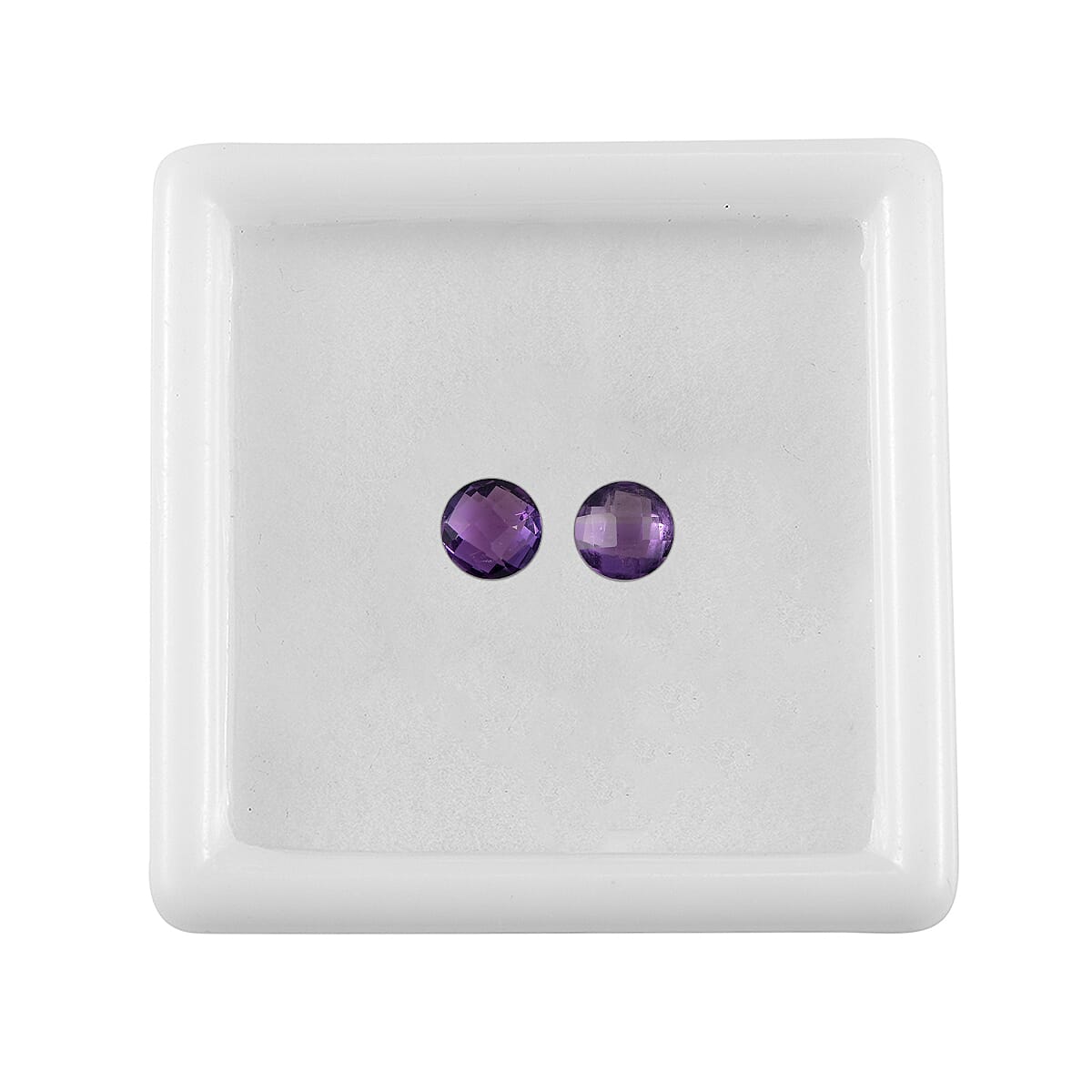 Set Of 2 African Amethyst Round 5 mm Gemstone, 1.00 Ct