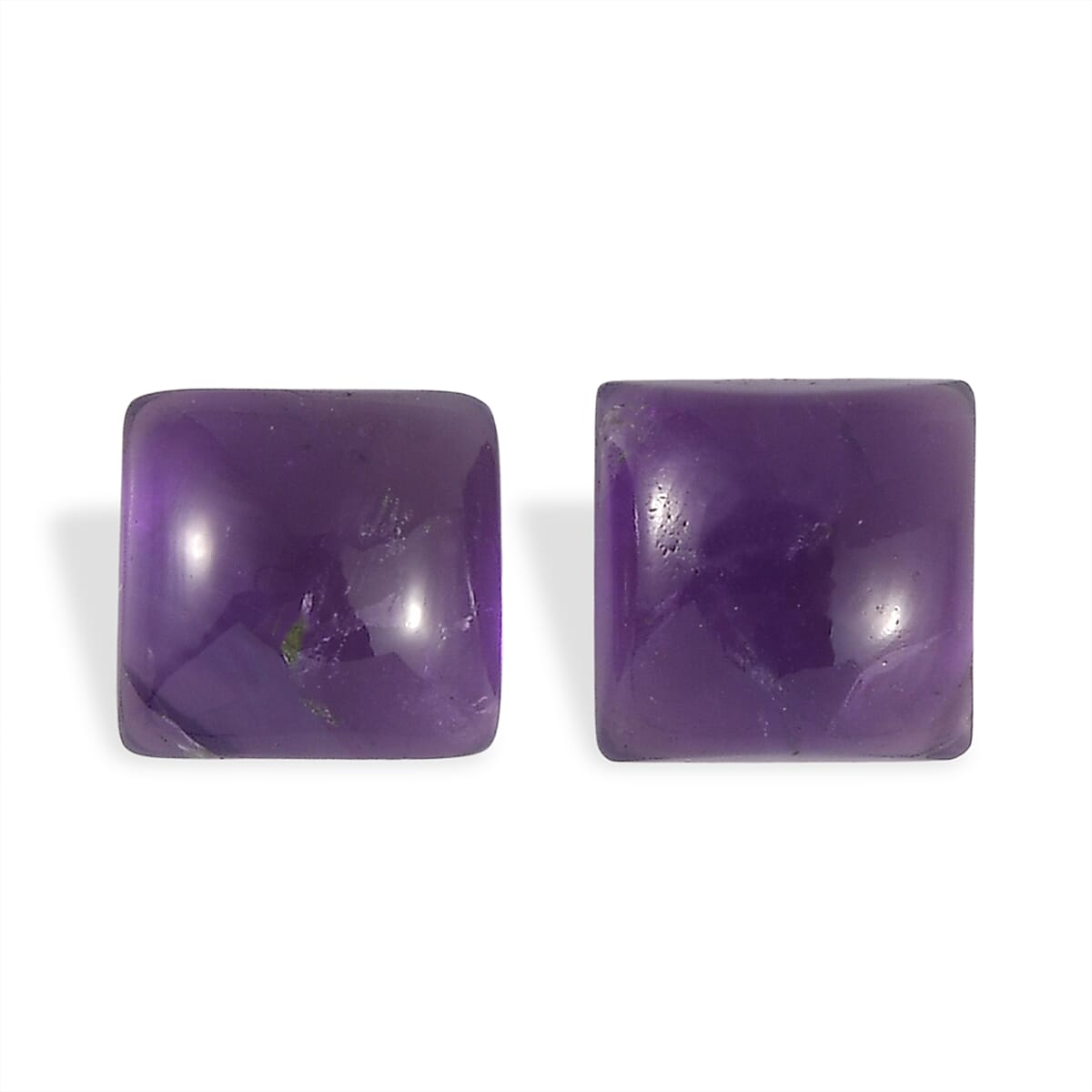 Set Of 2 African Amethyst Square 7 mm Gemstone, 4.55 Ct