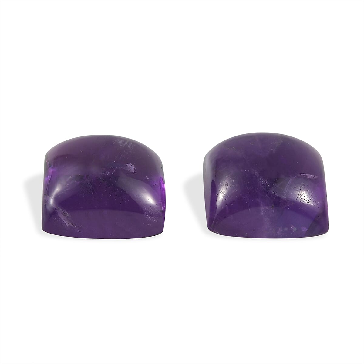 Set Of 2 African Amethyst Square 7 mm Gemstone, 4.55 Ct