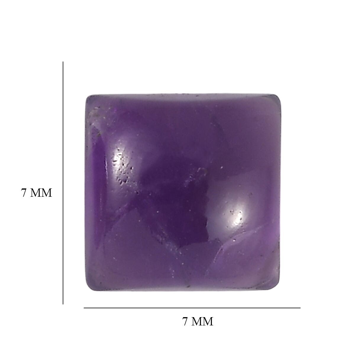 Set Of 2 African Amethyst Square 7 mm Gemstone, 4.55 Ct
