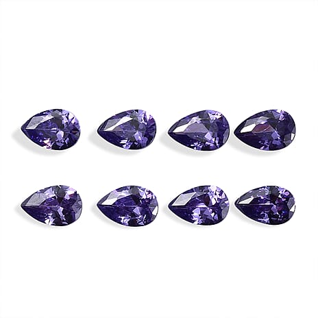 Set Of 8 Blue Cubic Zirconia Pear 6X4 mm Gemstone, 4.80 Ct