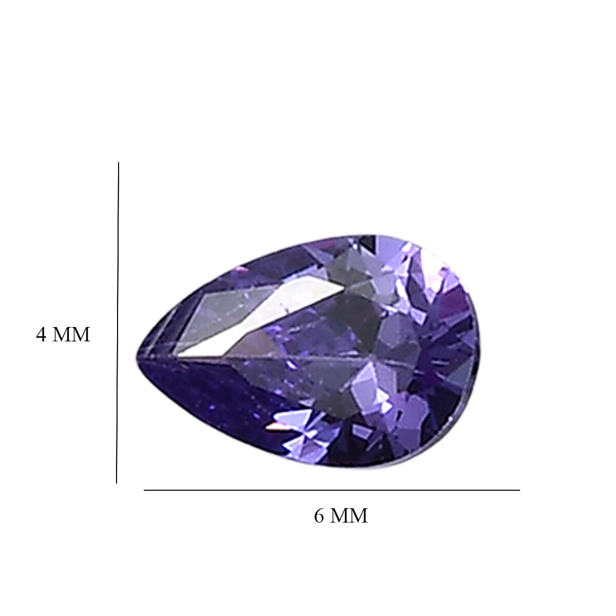 Set Of 8 Blue Cubic Zirconia Pear 6X4 mm Gemstone, 4.80 Ct