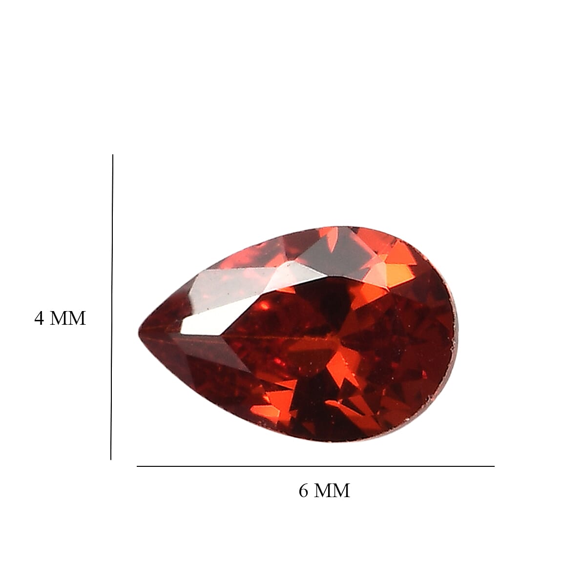 Set Of 3 Garnet Cubic Zirconia Pear 6X4 mm Gemstone, 1.86 Ct