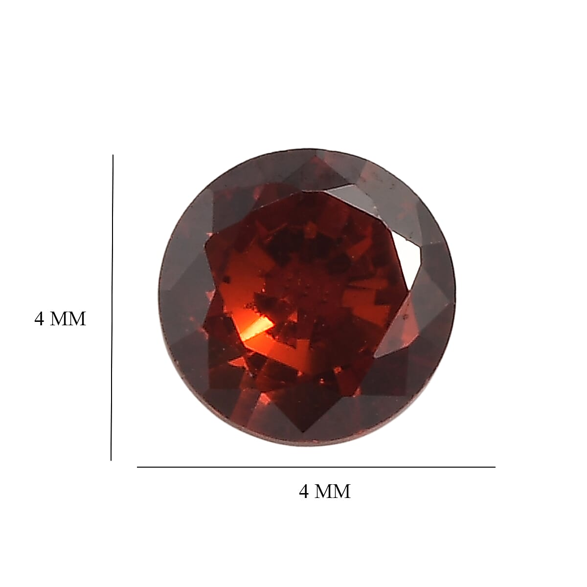 Set Of 3 Garnet Cubic Zirconia Round 4 mm Gemstone, 1.37 Ct