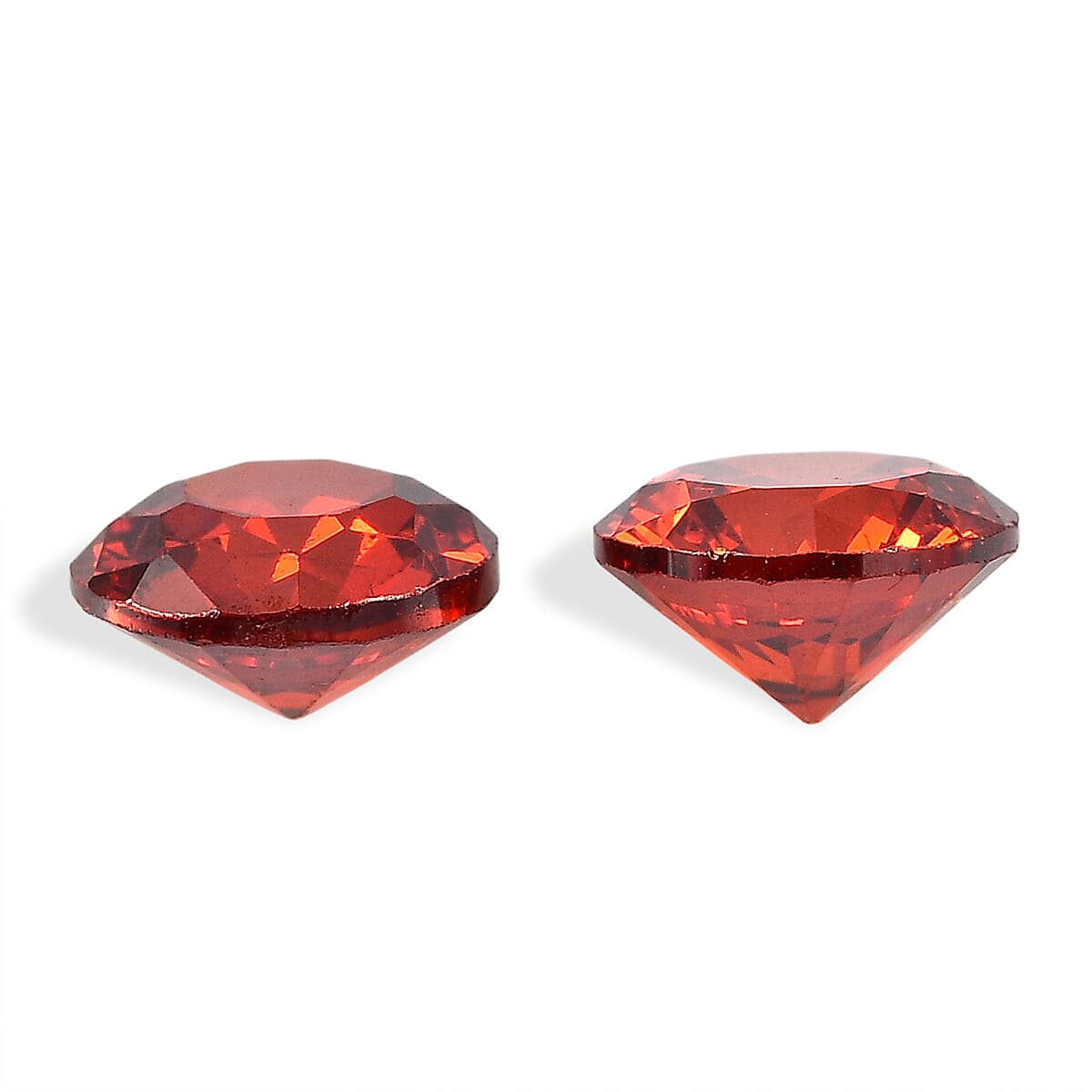Set Of 2 Garnet Cubic Zirconia Round 5 mm Gemstone, 1.64 Ct
