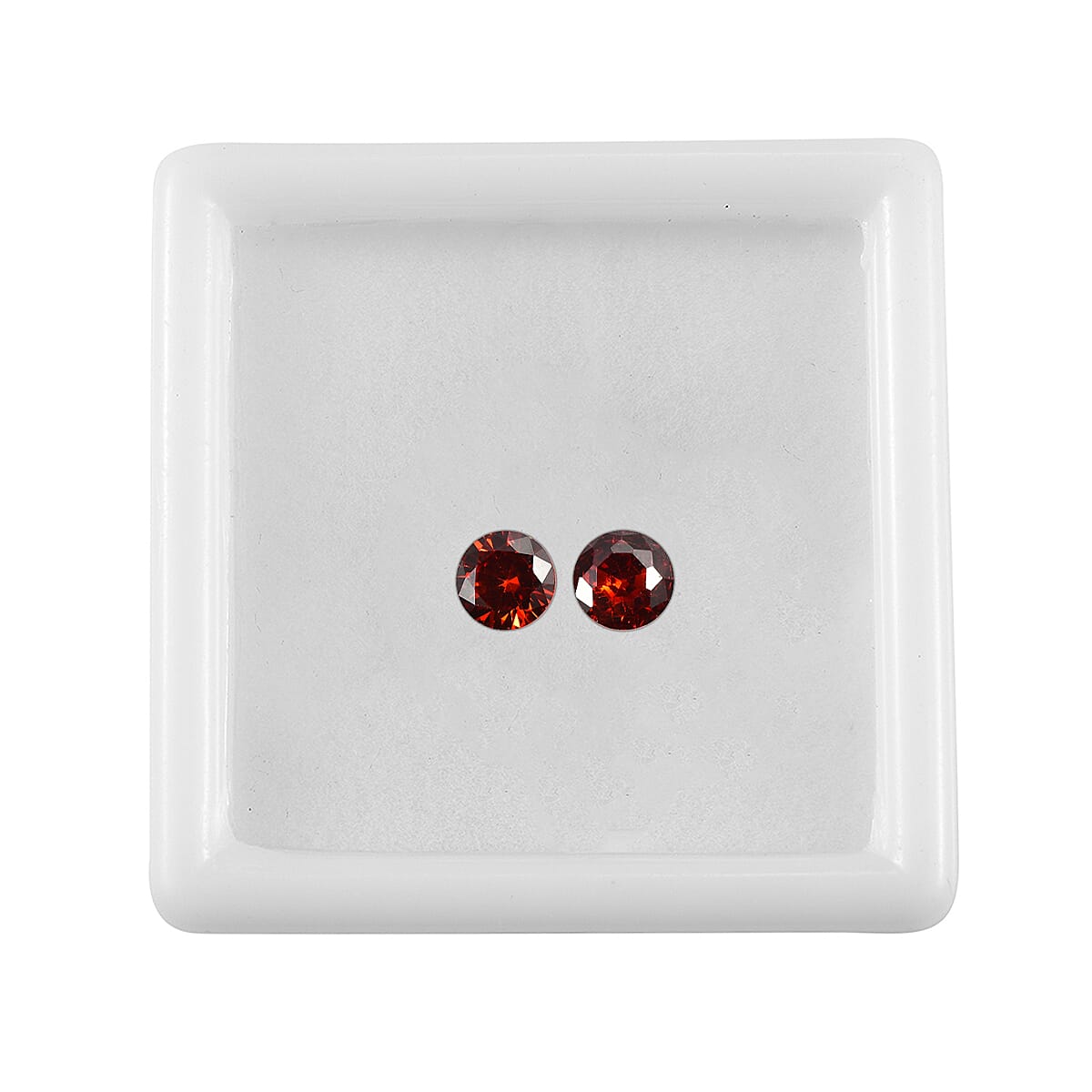 Set Of 2 Garnet Cubic Zirconia Round 5 mm Gemstone, 1.64 Ct