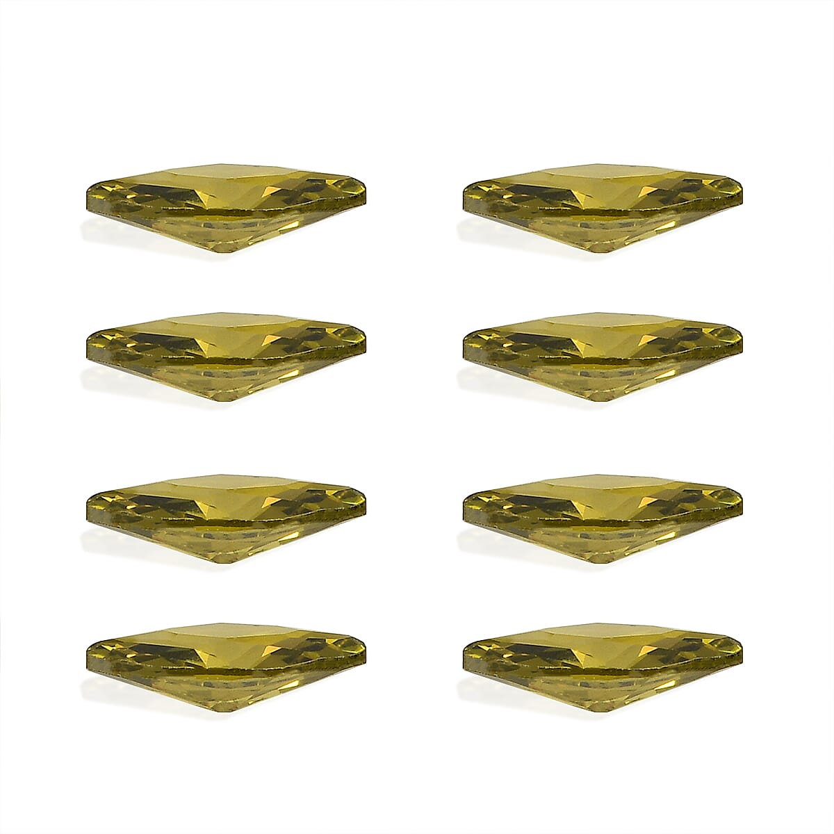 Set Of 8 Peridot Cubic Zirconia Marquee 5X2.5 mm Gemstone, 1.68 Ct