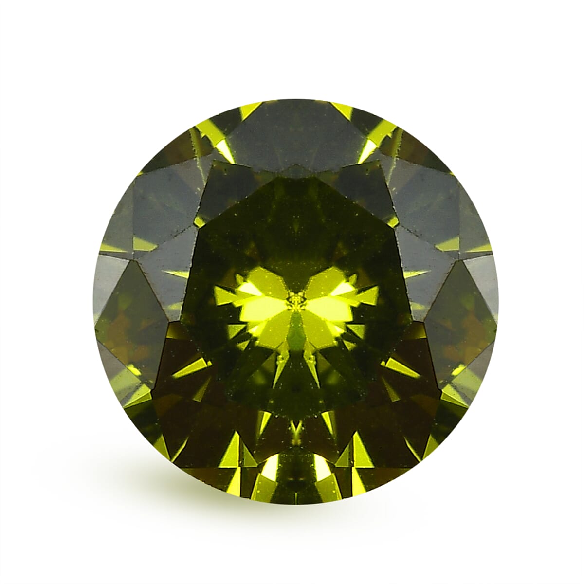 Peridot Cubic Zirconia Round 8 mm Gemstone, 3.36 Ct