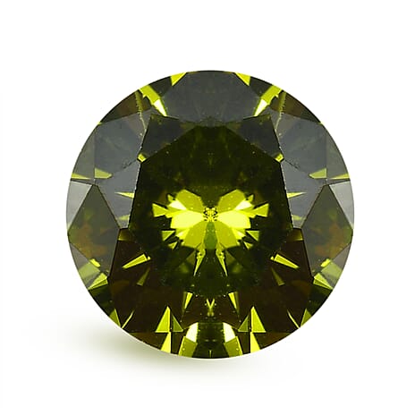 Peridot Cubic Zirconia Round 8 mm Gemstone, 3.36 Ct