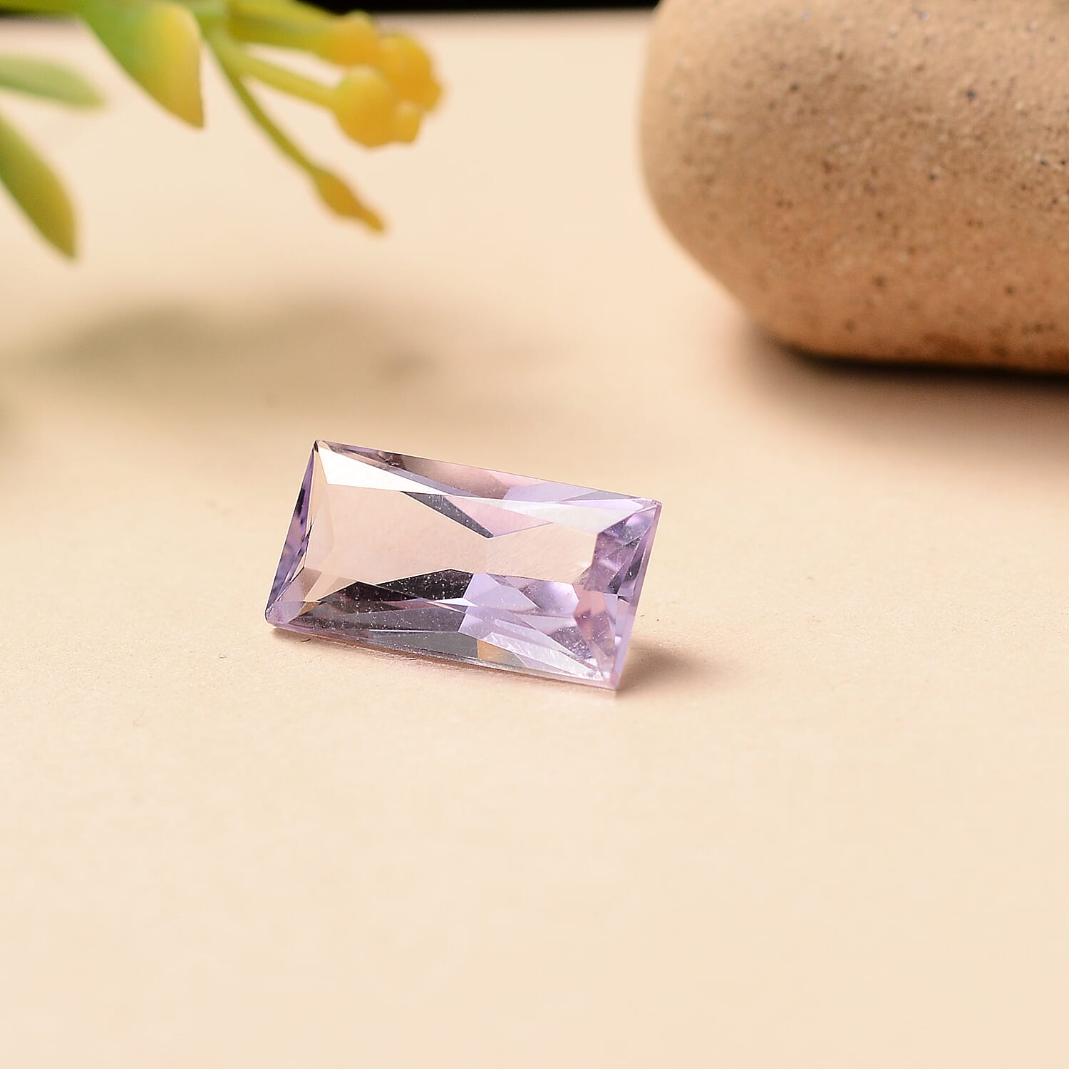 Pink Amethyst Baguette 12X6 mm Gemstone, 2.47 Ct