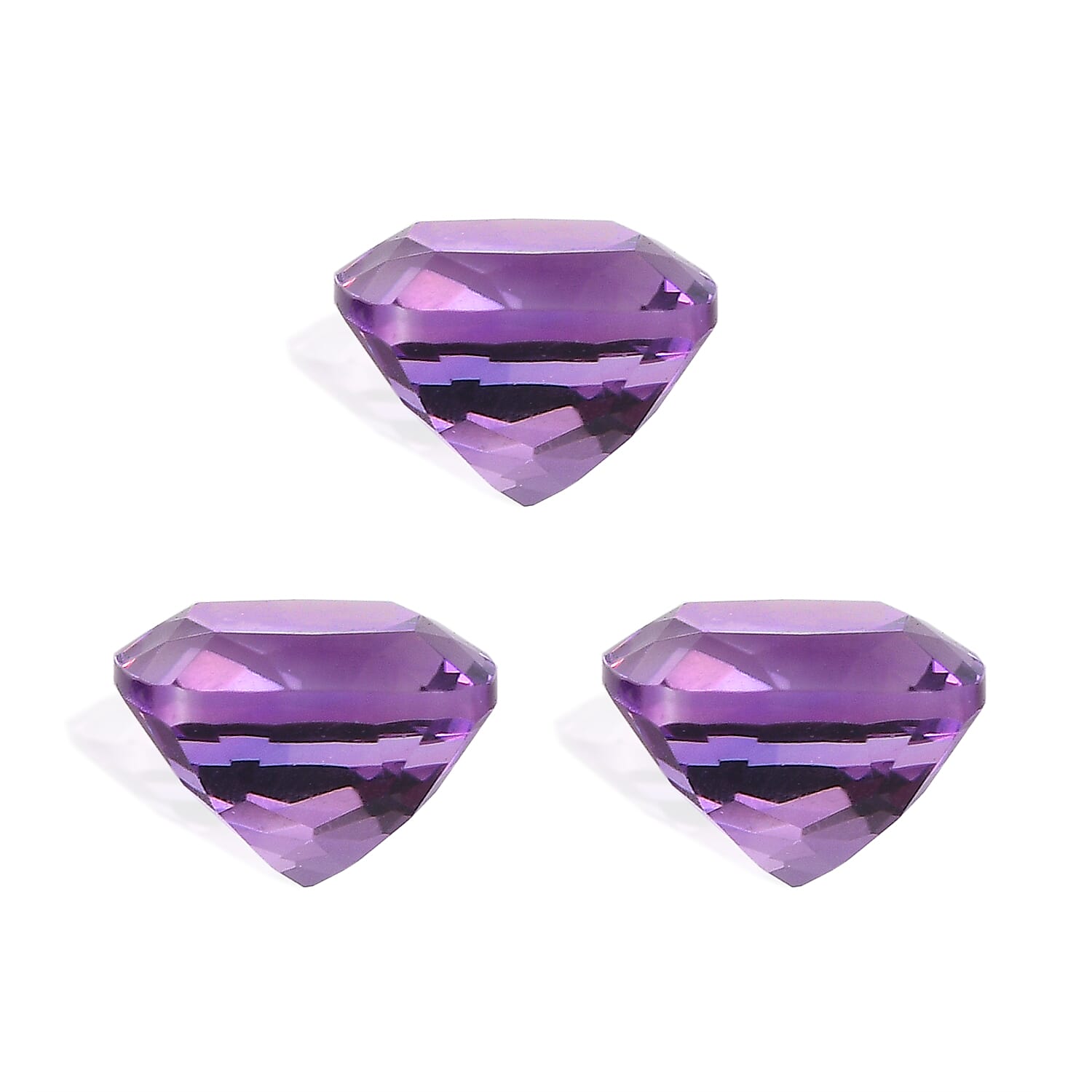 Set Of 3 Pink Amethyst Cushion Cut 5X5 mm Gemstone, 1.62 Ct