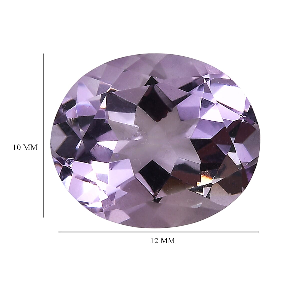 Pink Amethyst Oval Cut Cut 12X10 mm Gemstone, 4.49 Ct