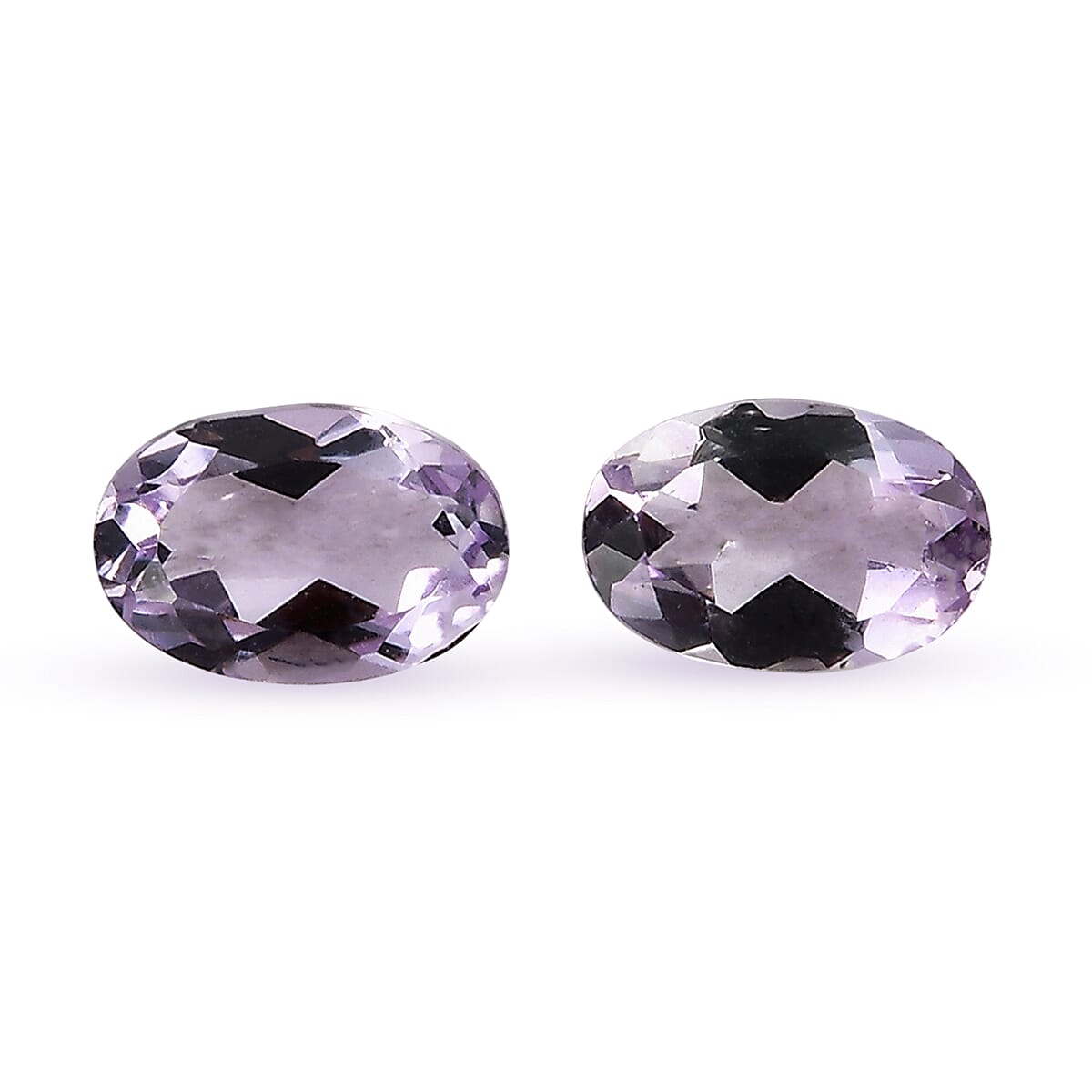 Set Of 2 Pink Amethyst Oval Cut Cut 6X4 mm Gemstone, 0.85 Ct