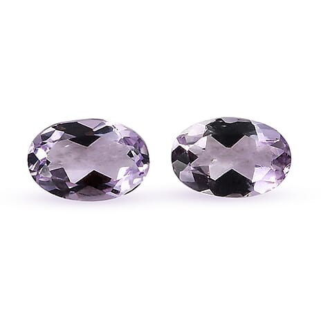 Set Of 2 Pink Amethyst Oval Cut Cut 6X4 mm Gemstone, 0.85 Ct