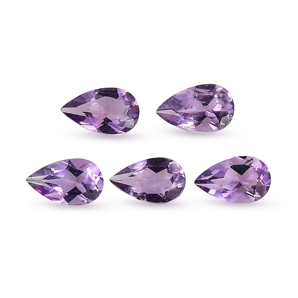 Set Of 5 Pink Amethyst Pear 5X3 mm Gemstone, 0.94 Ct