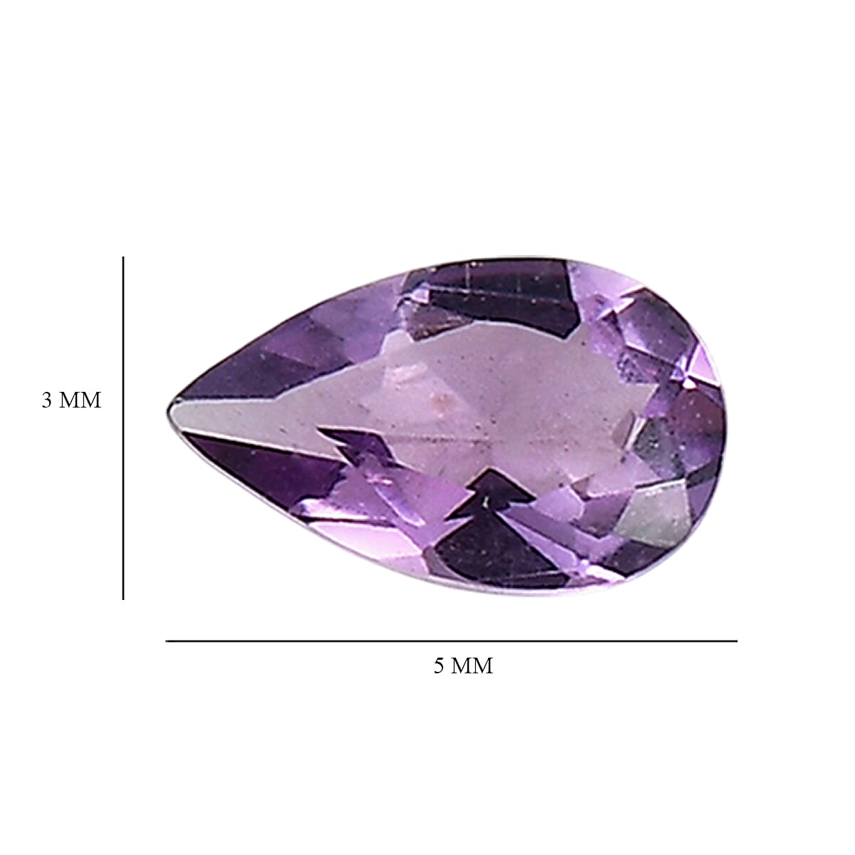 Set Of 5 Pink Amethyst Pear 5X3 mm Gemstone, 0.94 Ct