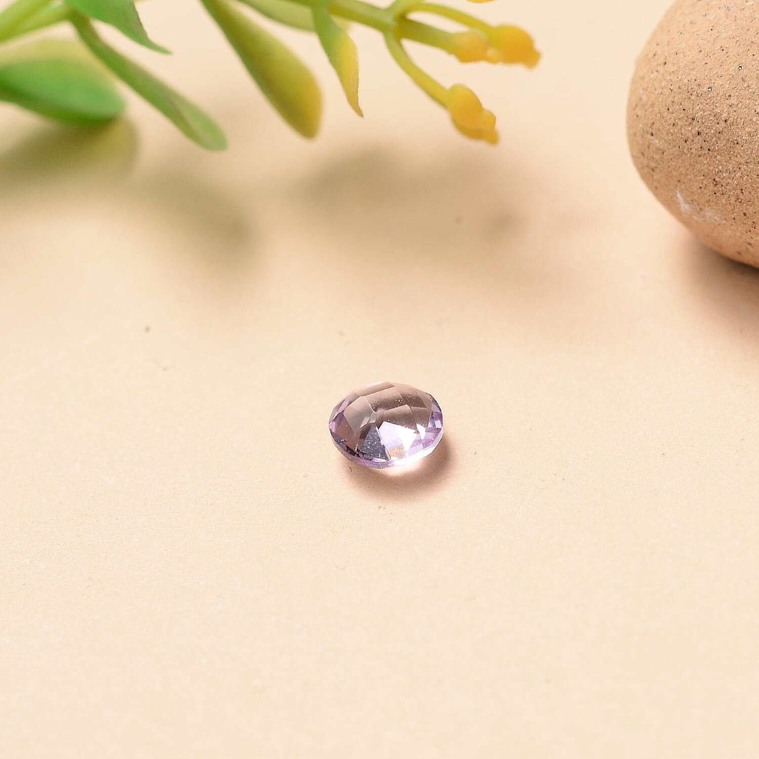 Pink Amethyst Round 6 mm Gemstone, 0.79 Ct