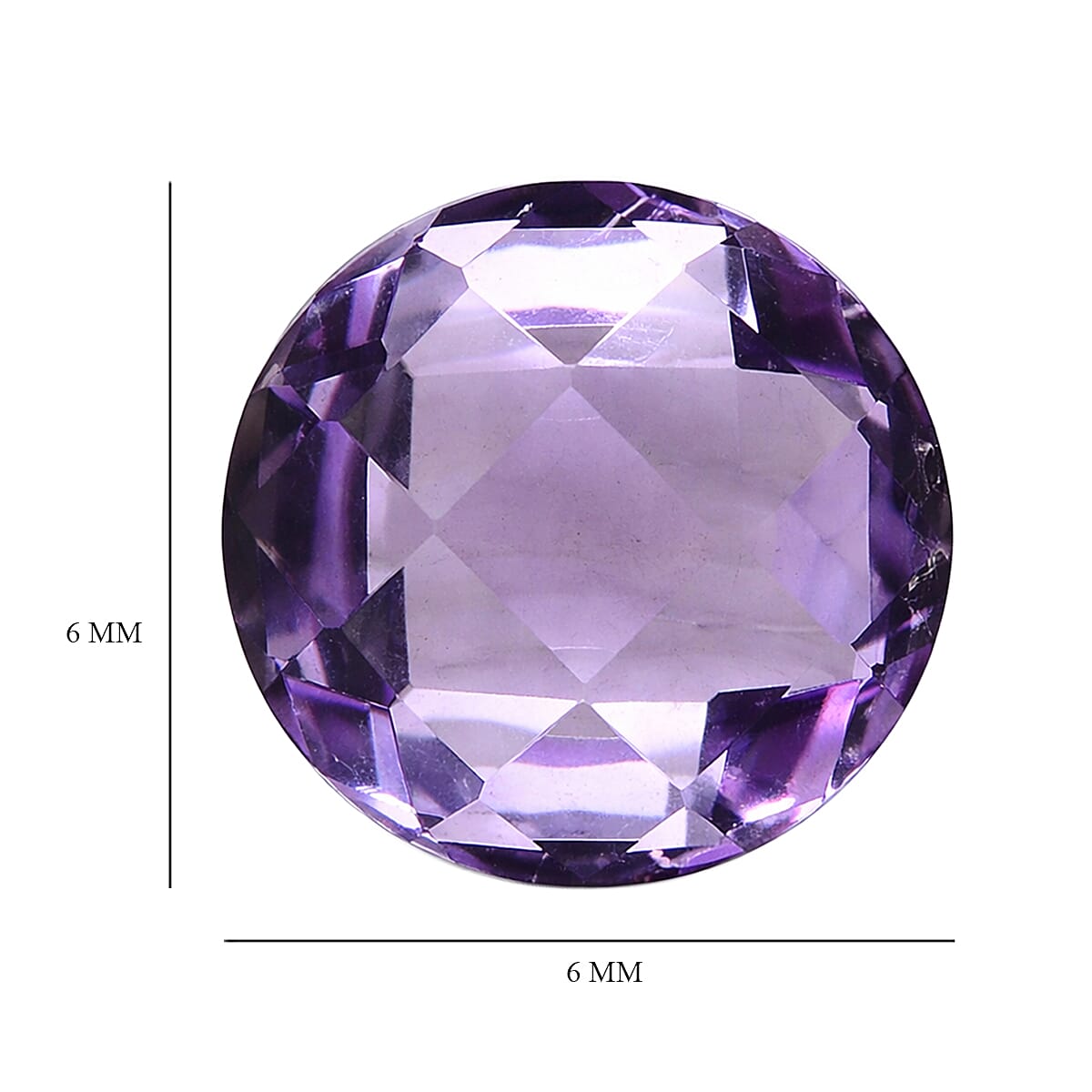 Pink Amethyst Round 6 mm Gemstone, 0.79 Ct