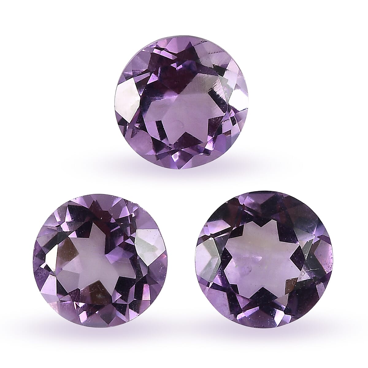 Set Of 3 Pink Amethyst Round 6 mm Gemstone, 2.36 Ct