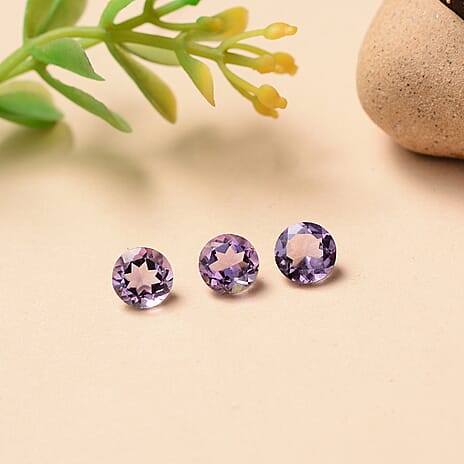 Set Of 3 Pink Amethyst Round 6 mm Gemstone, 2.36 Ct