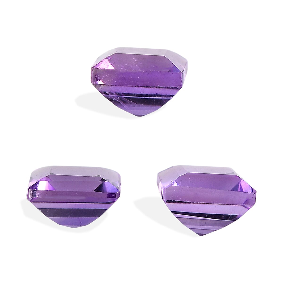 Set Of 3 Pink Amethyst Square 4 mm Gemstone, 0.87 Ct