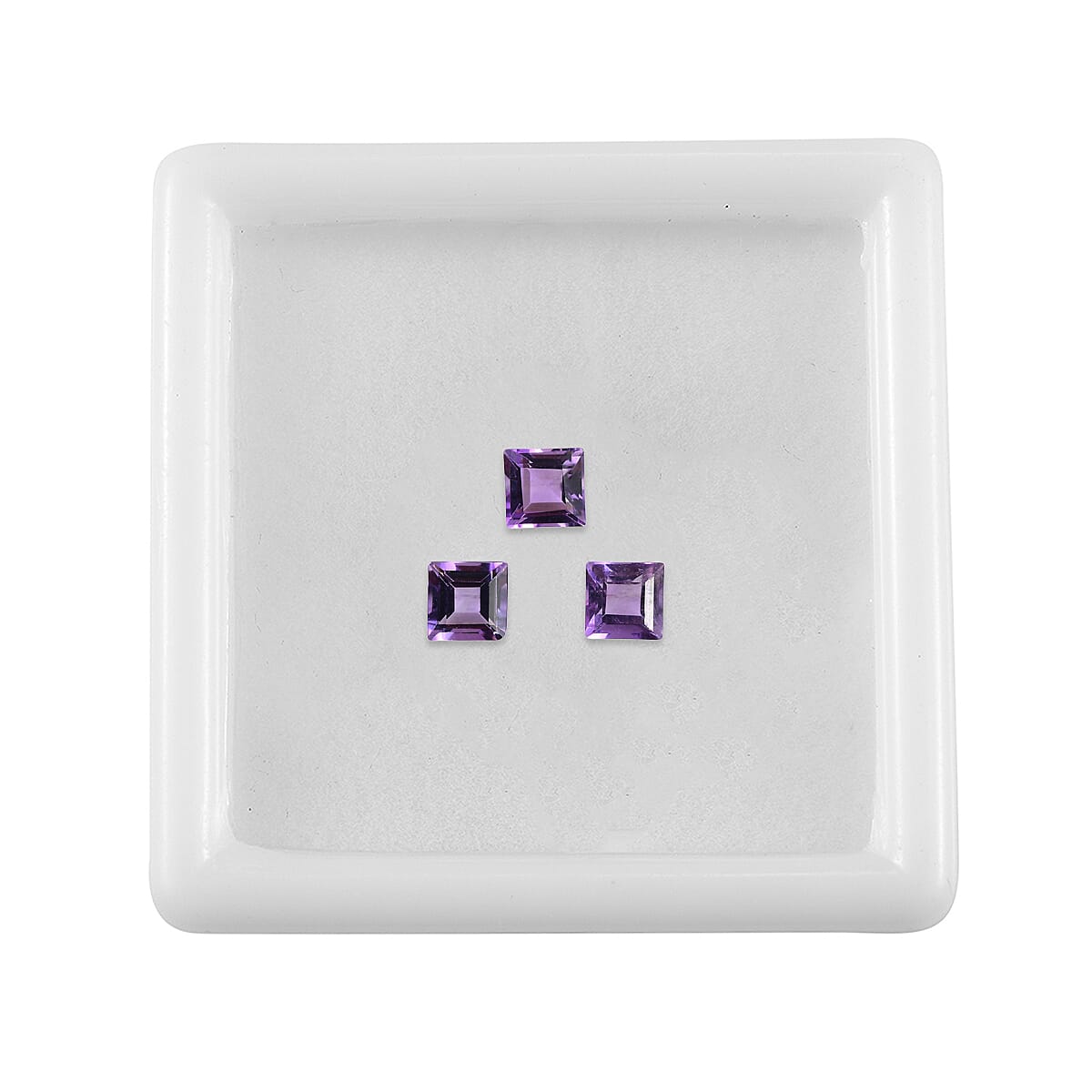 Set Of 3 Pink Amethyst Square 4 mm Gemstone, 0.87 Ct