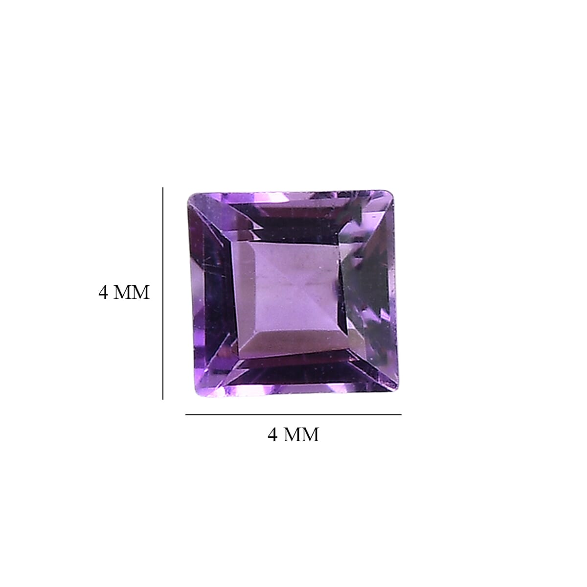 Set Of 3 Pink Amethyst Square 4 mm Gemstone, 0.87 Ct