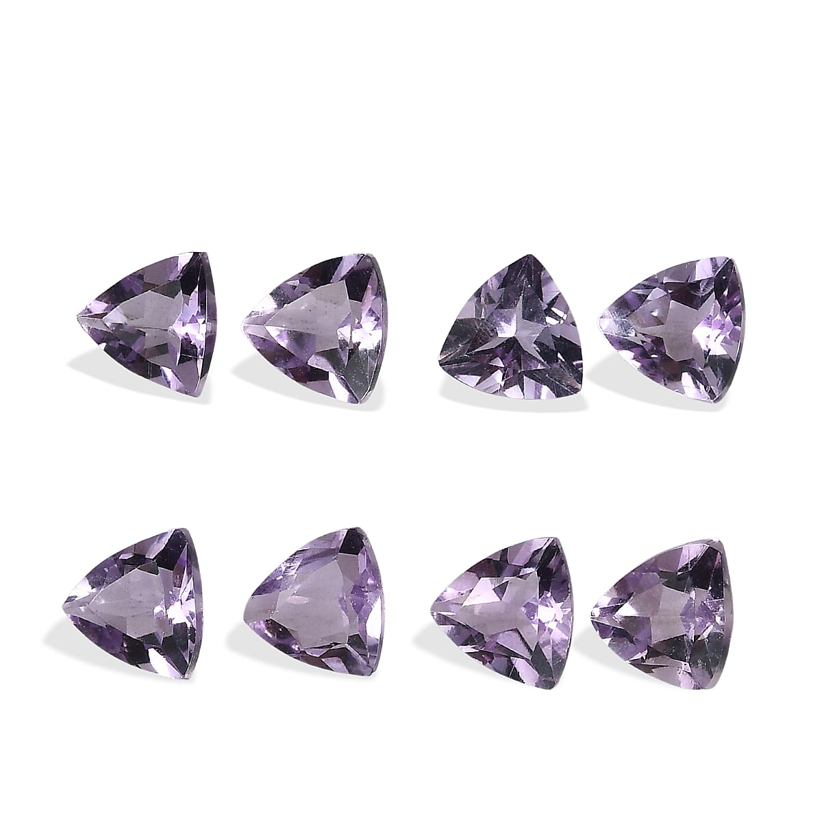 Set Of 8 Pink Amethyst Trillion 4 mm Gemstone, 1.59 Ct