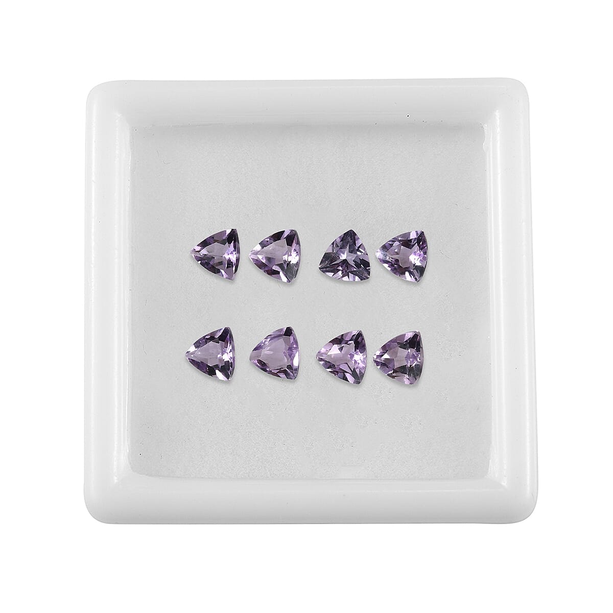 Set Of 8 Pink Amethyst Trillion 4 mm Gemstone, 1.59 Ct
