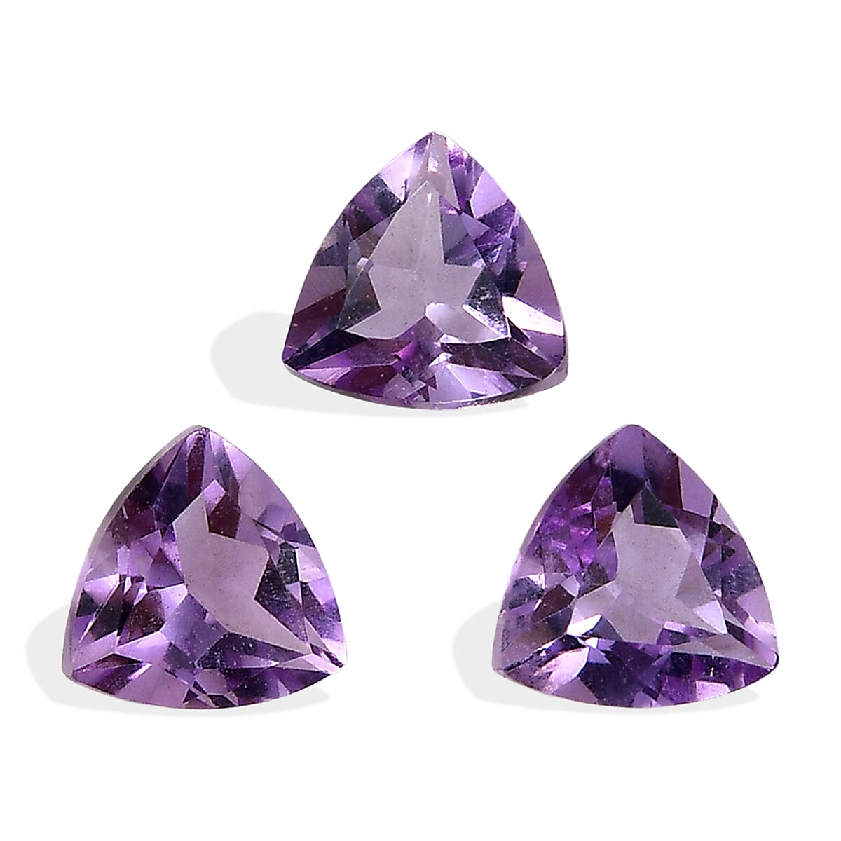 Set Of 3 Pink Amethyst Trillion 5 mm Gemstone, 1.15 Ct