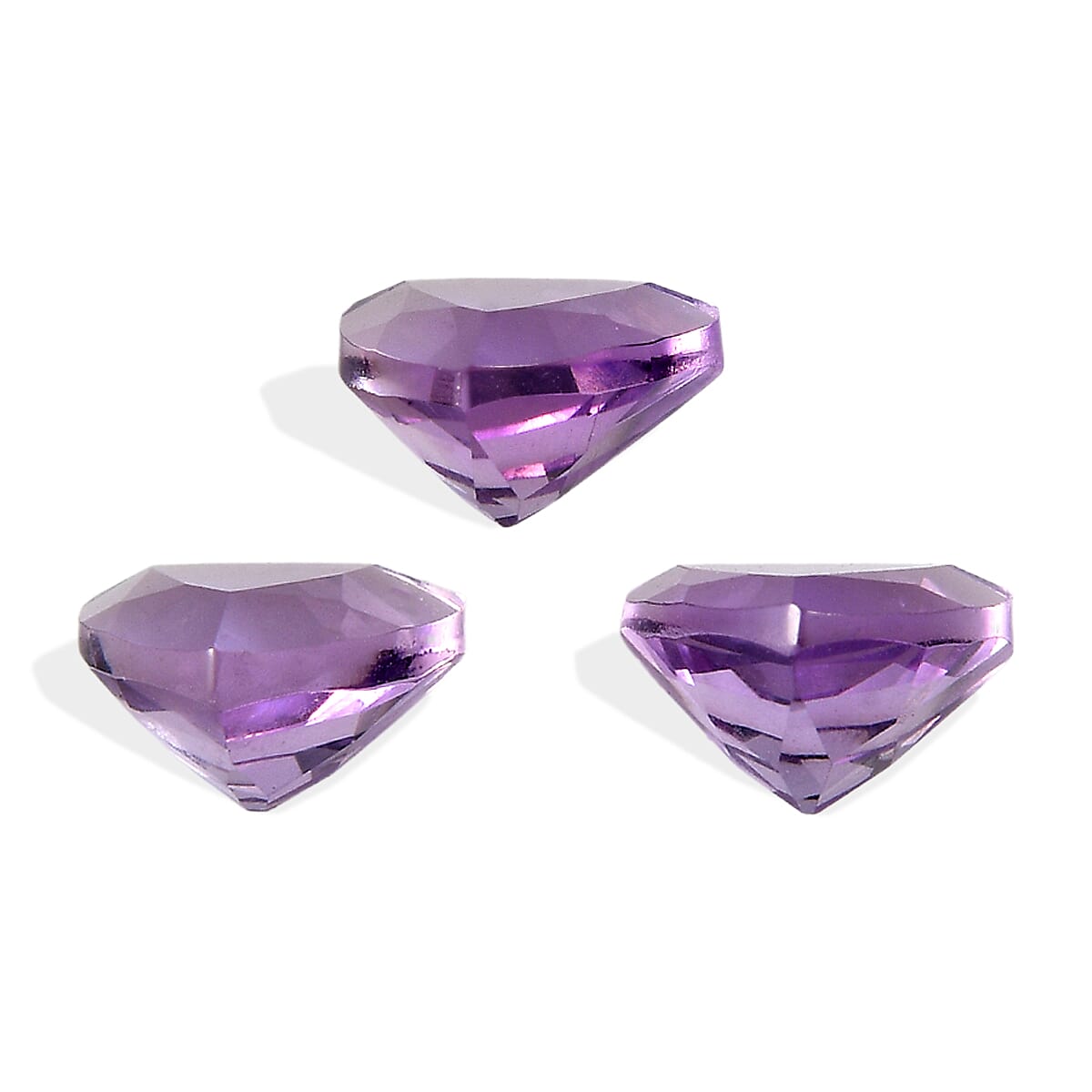 Set Of 3 Pink Amethyst Trillion 5 mm Gemstone, 1.15 Ct