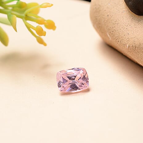 Pink Cubic Zirconia Cushion Cut 8X6 mm Gemstone, 2.28 Ct
