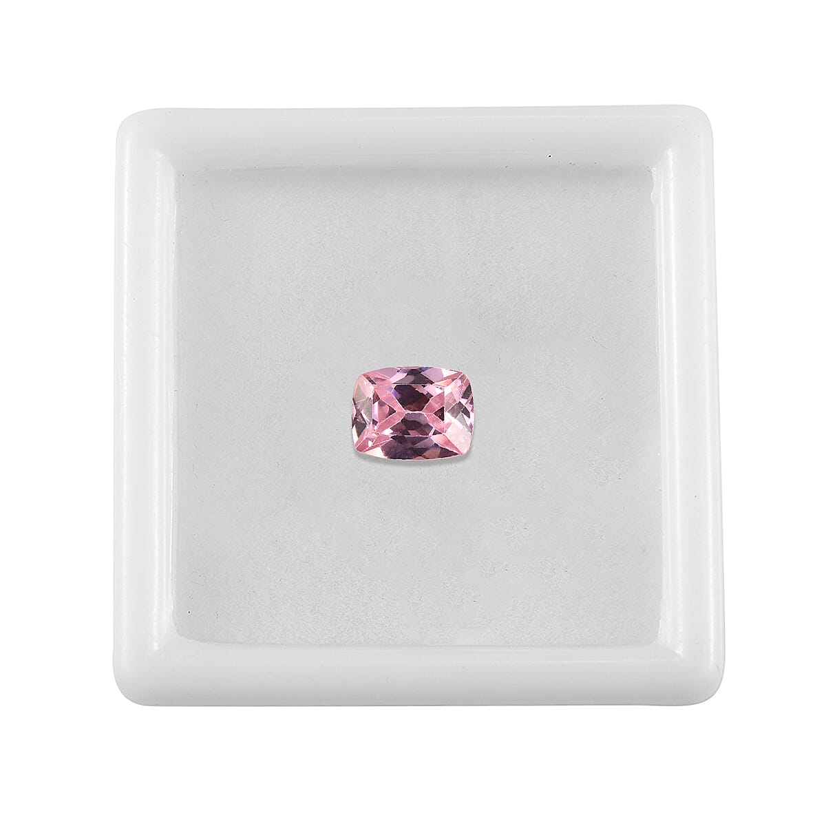 Pink Cubic Zirconia Cushion Cut 8X6 mm Gemstone, 2.28 Ct