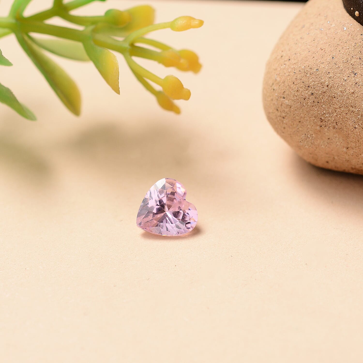 Pink Cubic Zirconia Heart 6 mm Gemstone, 1.36 Ct
