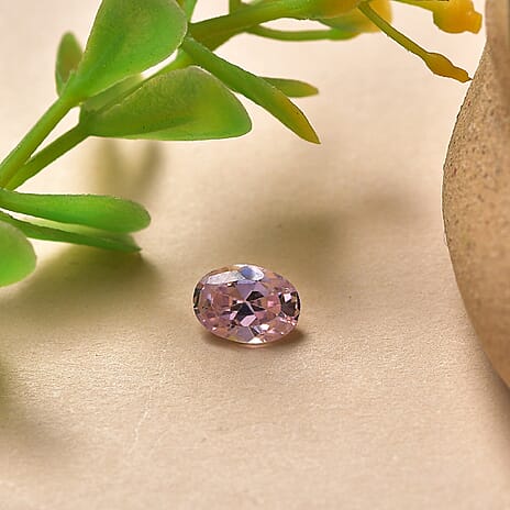 Pink Cubic Zirconia Oval Cut Cut 7X5 mm Gemstone, 1.15 Ct
