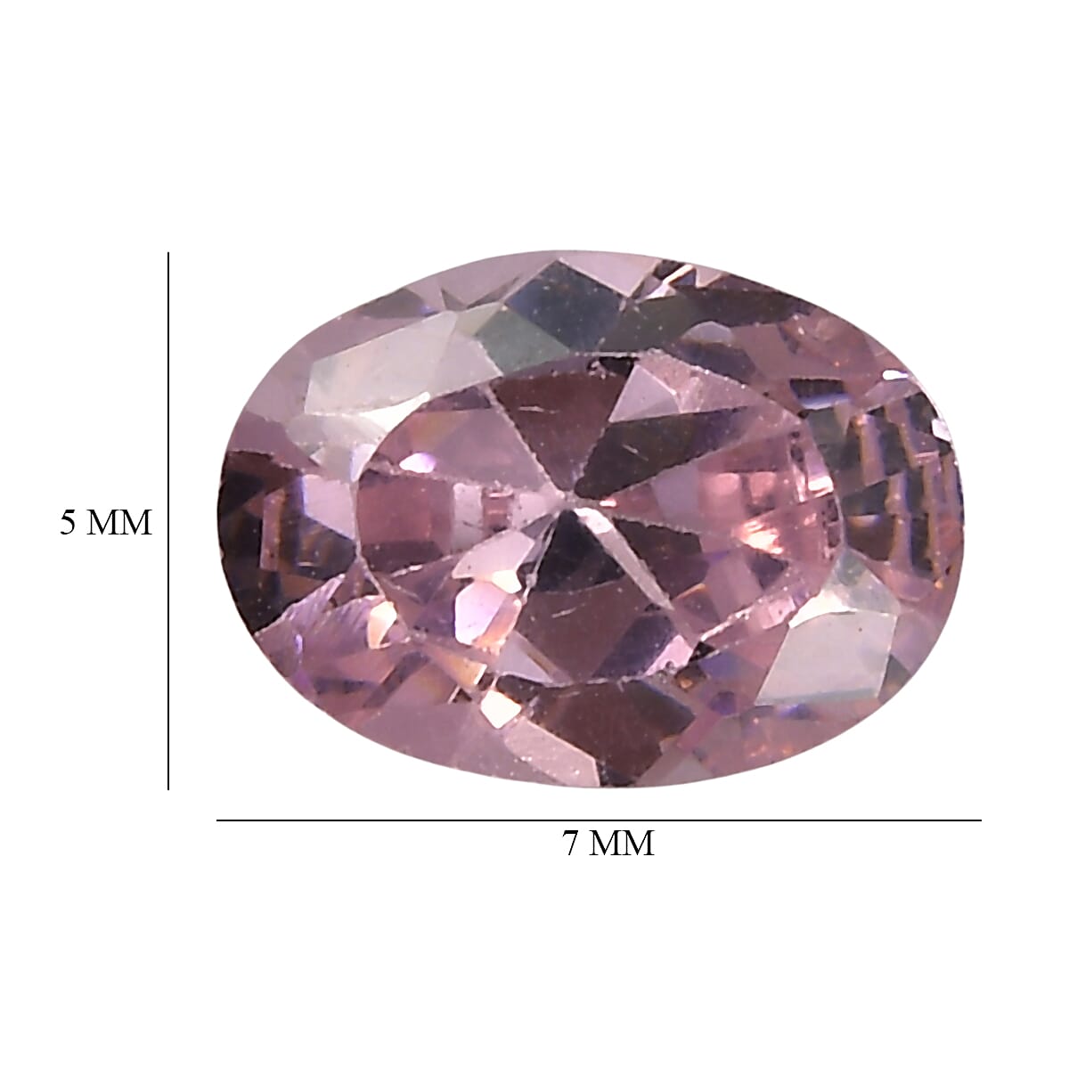 Pink Cubic Zirconia Oval Cut Cut 7X5 mm Gemstone, 1.15 Ct