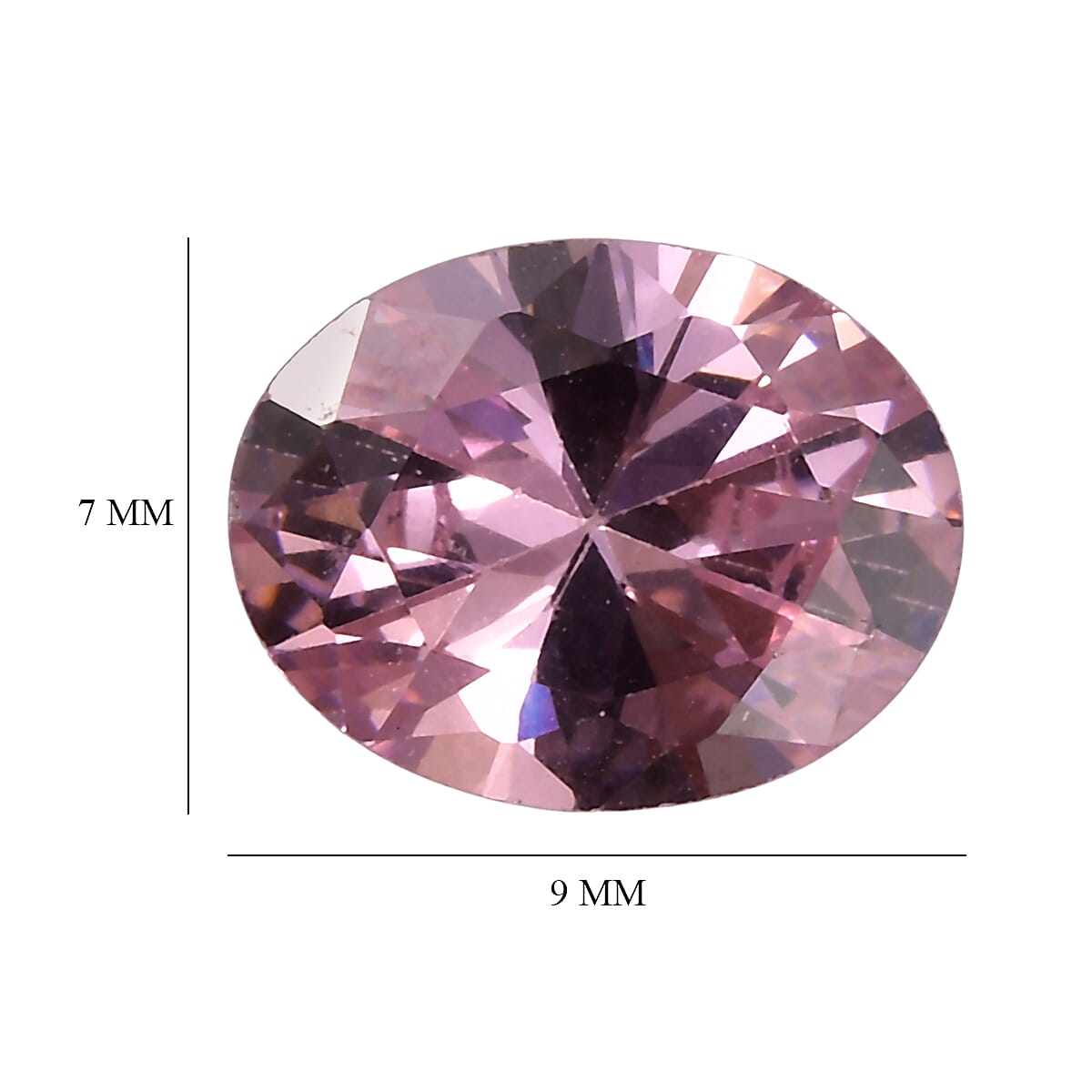 Pink Cubic Zirconia Oval Cut Cut 9X7 mm Gemstone, 2.60 Ct